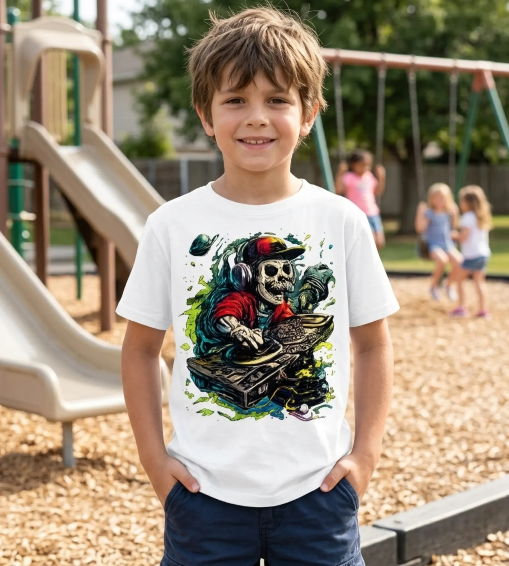 Kid's Unisex Fashionable T-Shirt (0-12 M, White)