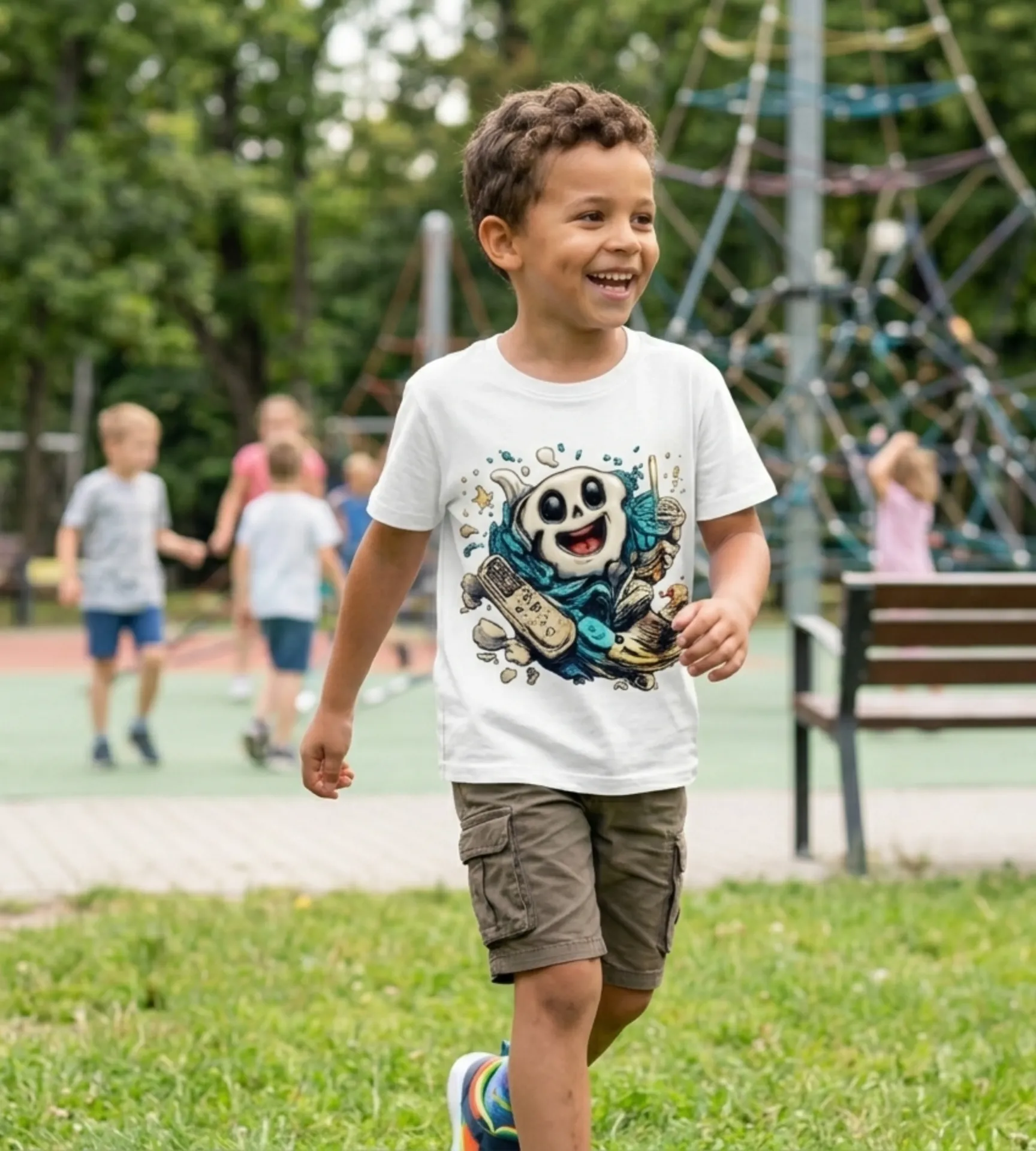 Kid's Unisex Fashionable T-Shirt (0-12 M, White)