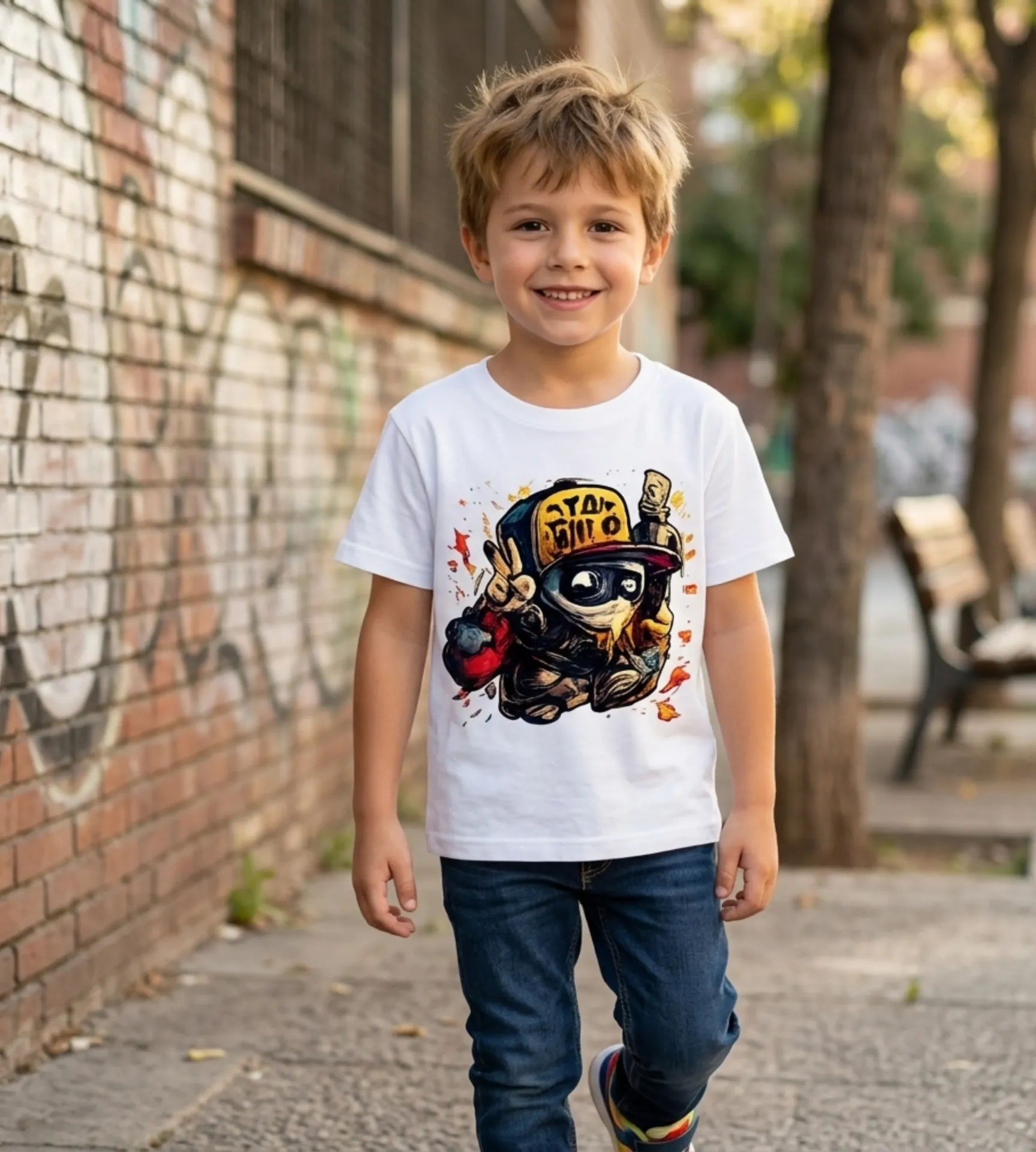 Kid's Unisex Fashionable T-Shirt (0-12 M, White)