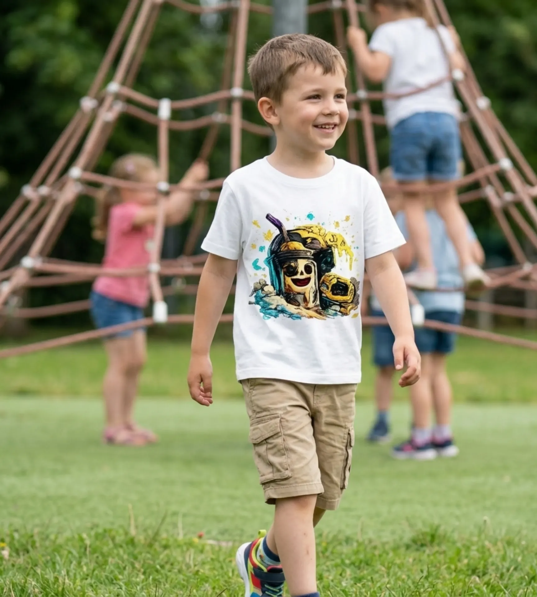Kid's Unisex Fashionable T-Shirt (0-12 M, White)