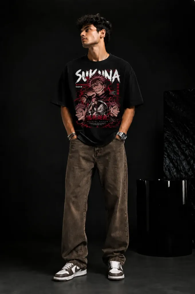 Sukuna Unisex Oversized Graphic Tee (S)
