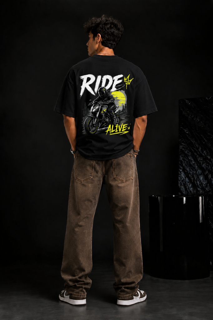 Ride Alive Unisex Oversized Graphic T-Shirt (S)